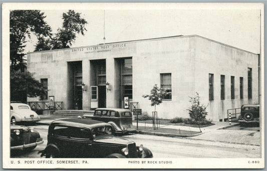 SOMERSET PA POST OFFICE VINTAGE POSTCARD