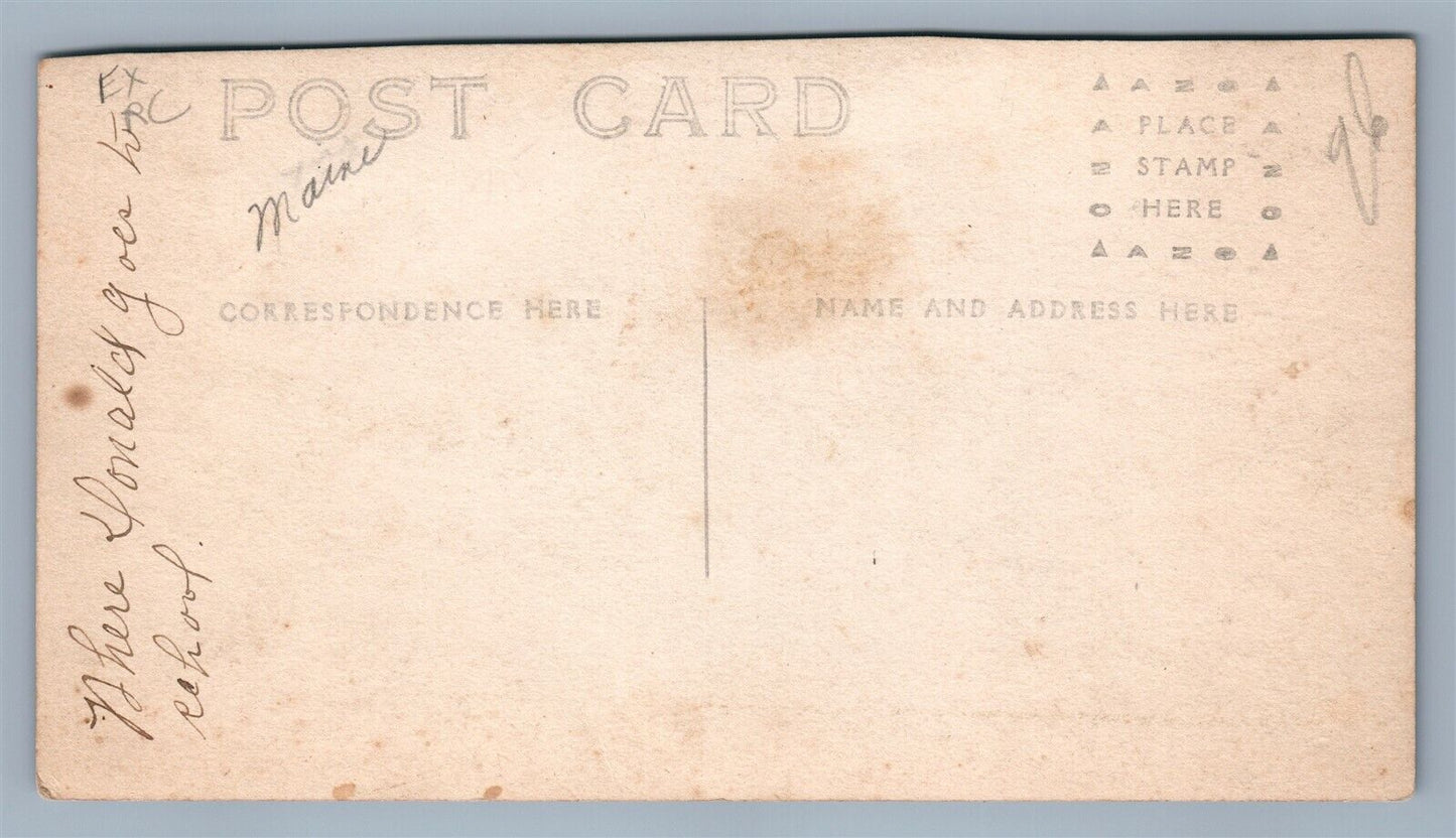 HARMONY ME SCHOOL ANTIQUE REAL PHOTO POSTCARD RPPC