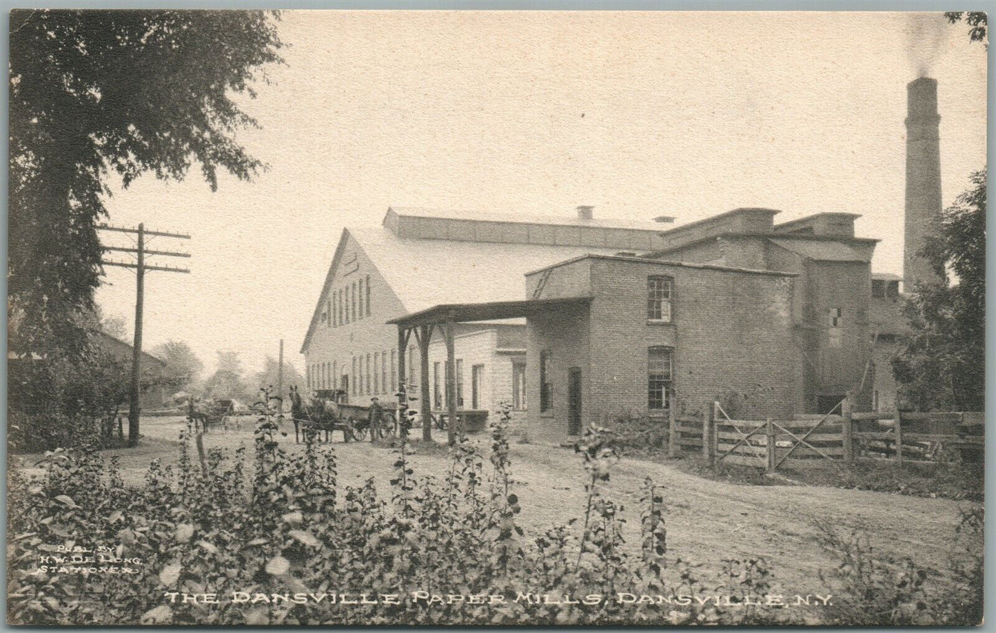 DANSVILLE NY PAPER MILLS ANTIQUE POSTCARD