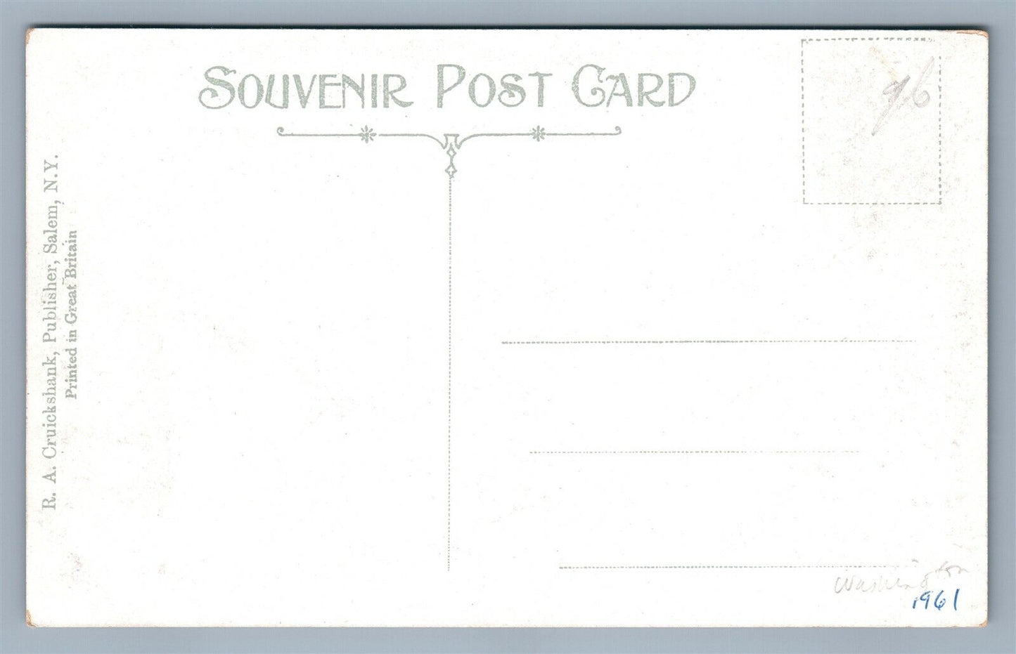 SALEM NY MAIN STREET ANTIQUE POSTCARD