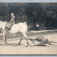 AMERICAN INDIAN BOY HORSE TRAVOIS ANTIQUE REAL PHOTO POSTCARD RPPC