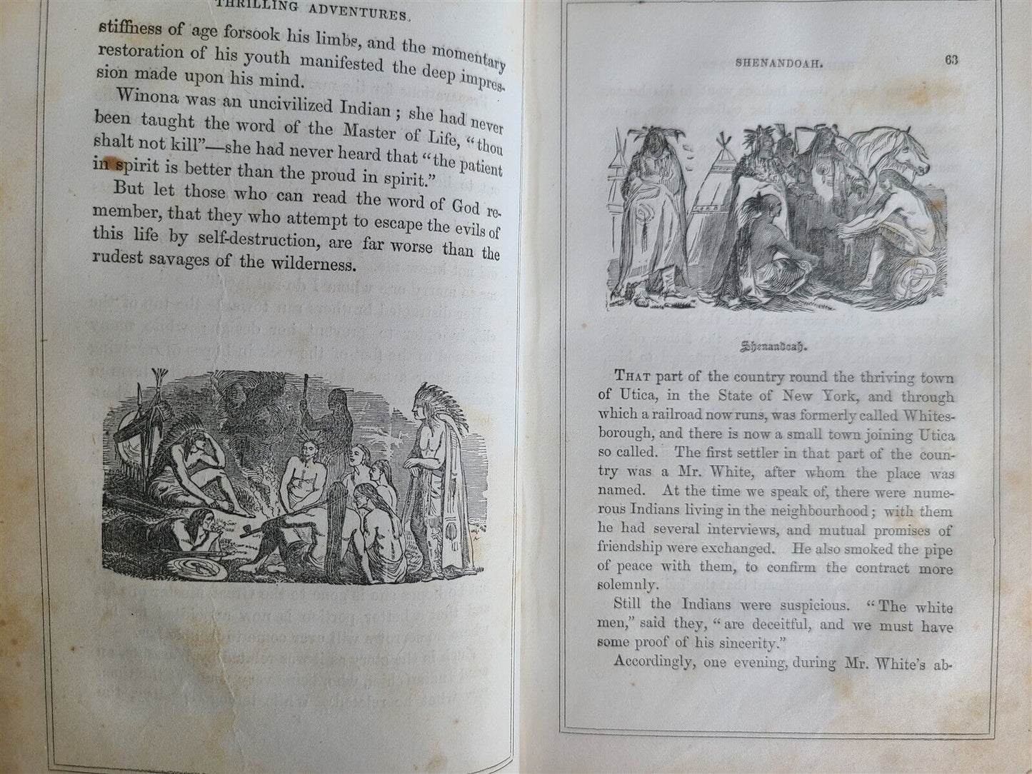 1855 TRILLING ADVENTURES AMONG INDIANS JOHN FROST antique ILLUSTRATED AMERICANA