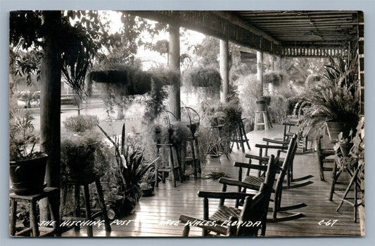 LAKE WALES FL HITCHING POST VINTAGE REAL PHOTO POSTCARD RPPC