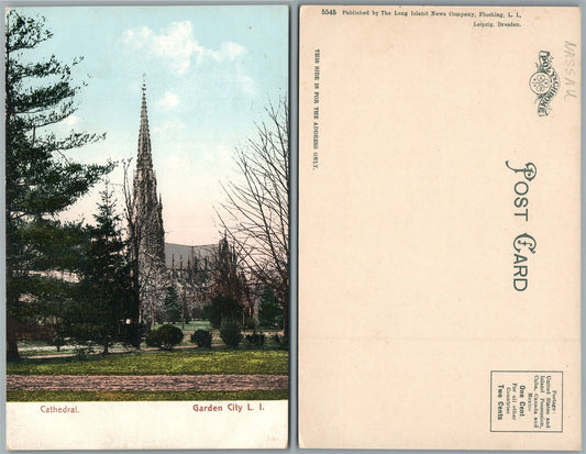 LONG ISLAND GARDEN CITY N.Y. CATHEDRAL UNDIVIDED ANTIQUE POSTCARD
