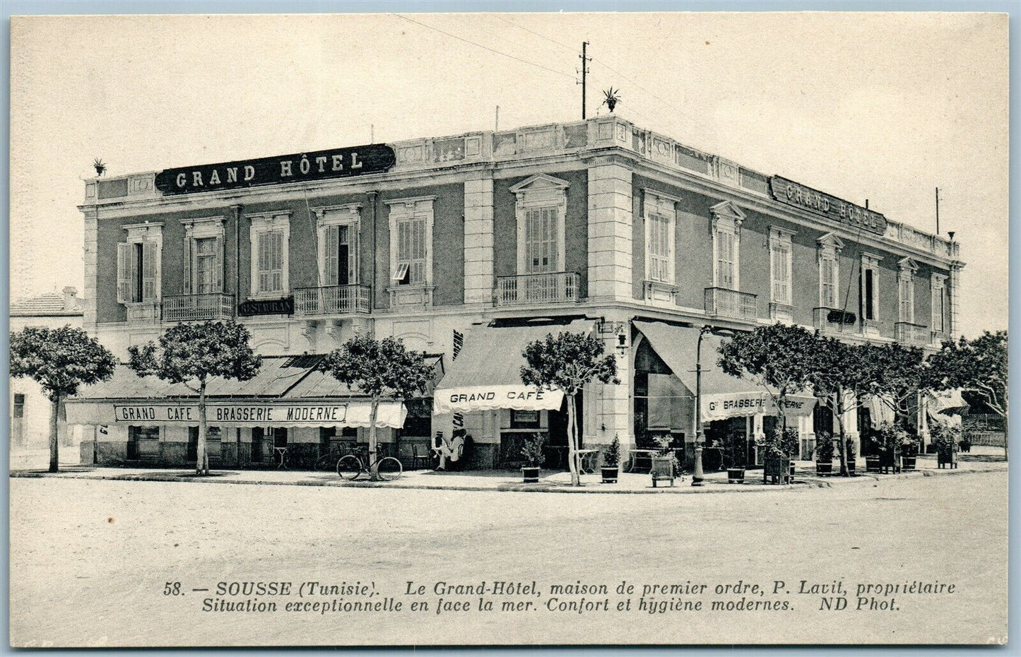 TUNISIA AFRICA GRAND HOTEL ANTIQUE POSTCARD