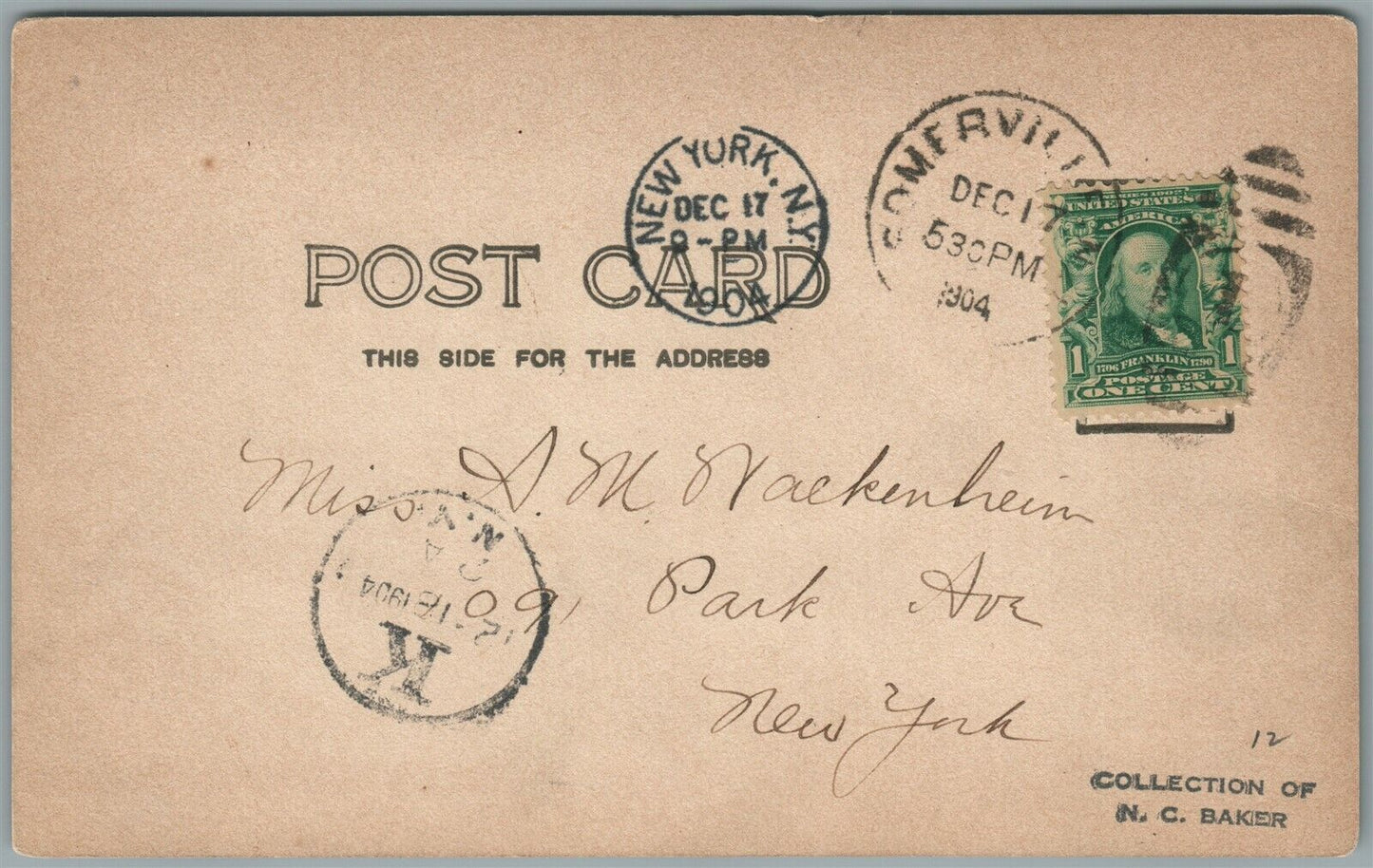 SOMERVILLE NJ WASHINGTON'S HEADQUARTERS ANTIQUE REAL PHOTO POSTCARD RPPC