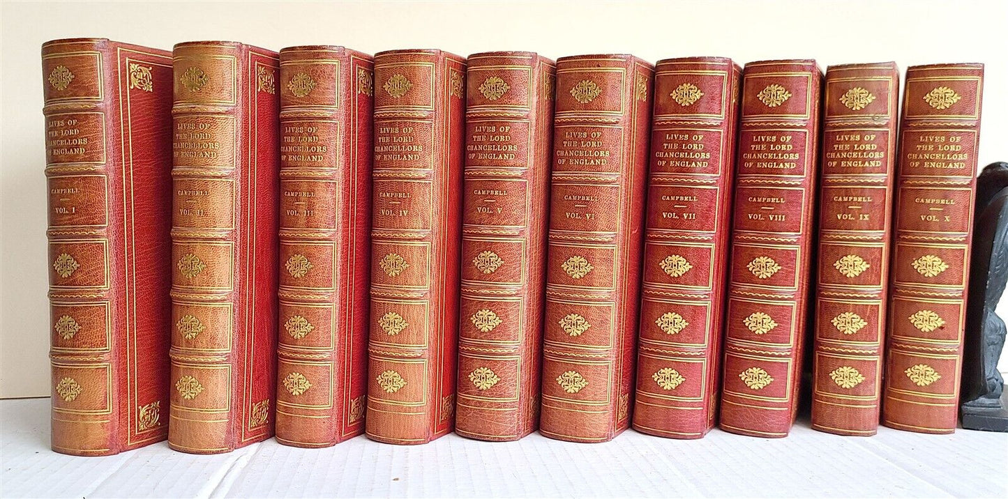 1874 LIVES OF LORD CHANELLORS & KEEPERS OF GREAT SEAL of ENGLAND antique 10 VOLS