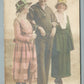 US NAVY SAILOR w/ GIRLS ANTIQUE HAND COLORED REAL PHOTO POSTCARD RPPC