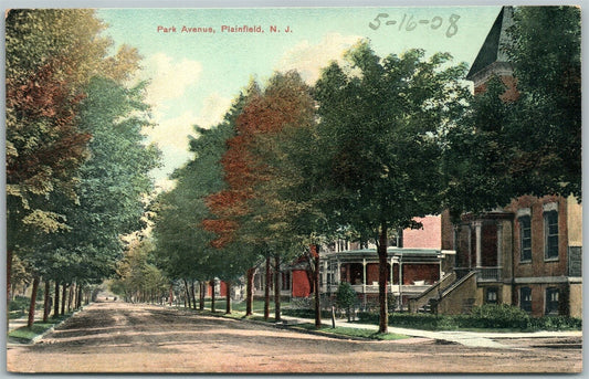 PLAINFIELD NJ PARK AVENUE ANTIQUE POSTCARD