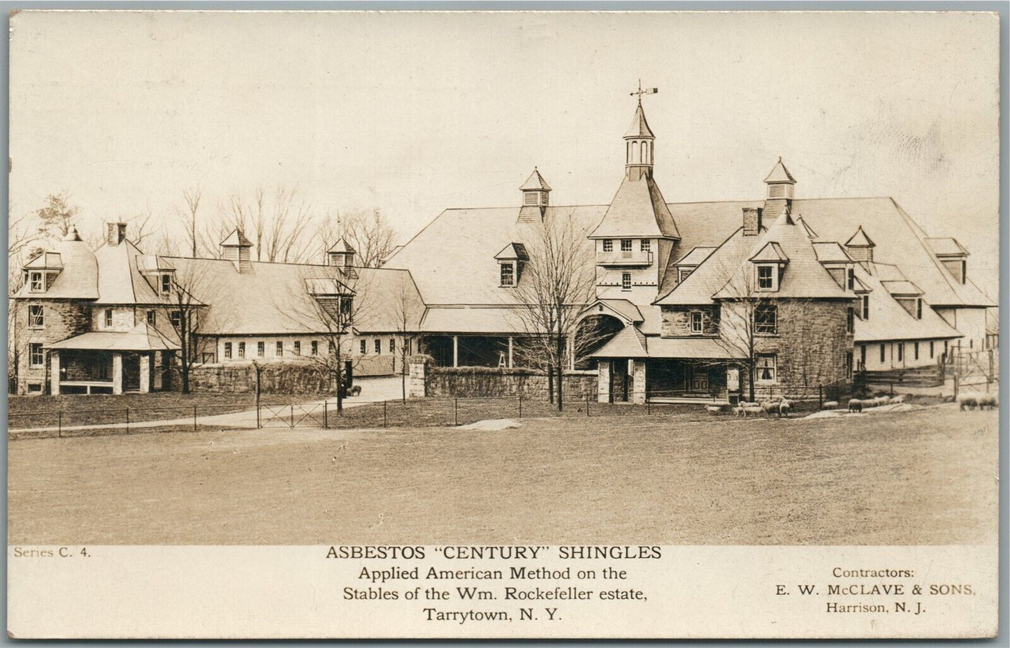 AMBLER PA ASBESTOS SHINGLES ADVERTISING ANTIQUE REAL PHOTO POSTCARD RPPC