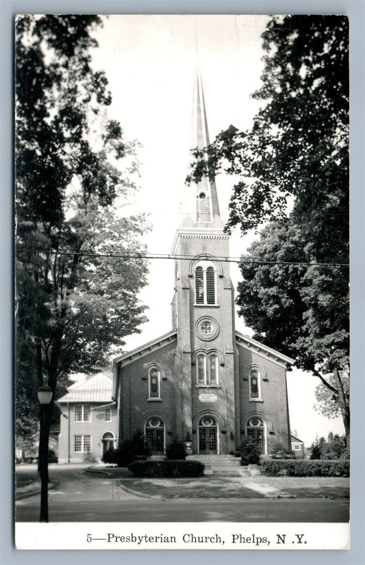 PHELPS NY PRESBYTERIAN CHURCH VINTAGE REAL PHOTO POSTCARD RPPC