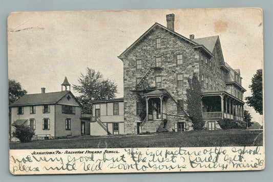 JENKINTOWN PA ABINGTON FRIEND'S SCHOOL ANTIQUE POSTCARD