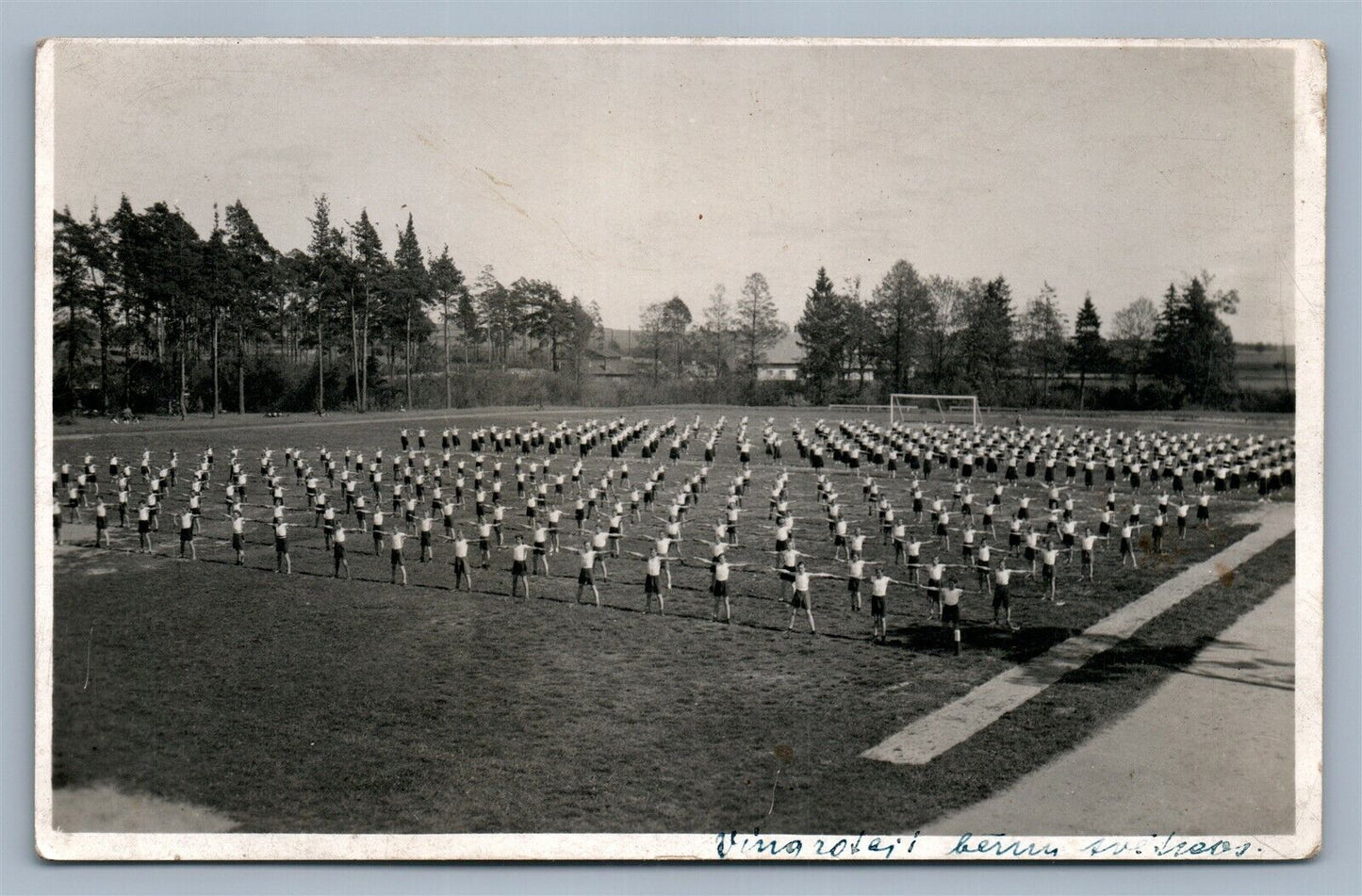 LATVIAN 1935 VINTAGE REAL PHOTO POSTCARD RPPC - GYMNASTIC EXERCIZES