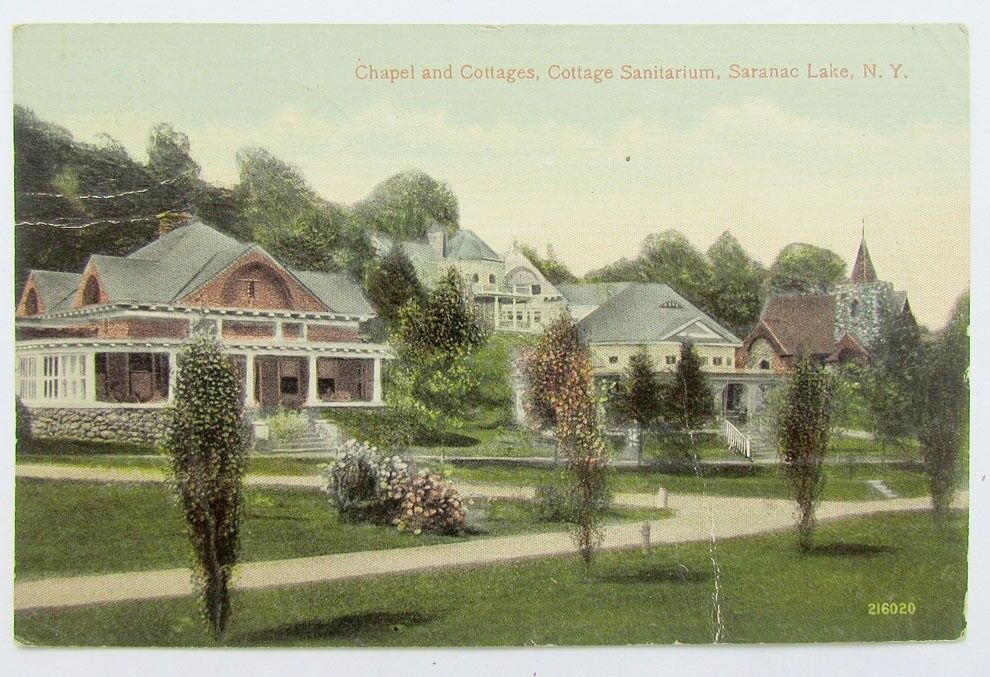 ANTIQUE POSTCARD - CHAPEL & COTTAGES COTTAGE SANITARIUM SARANAC LAKE N.Y.