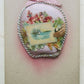 BEST WISHES ANTIQUE POSTCARD with APPLIQUE SILK SEASCAPE