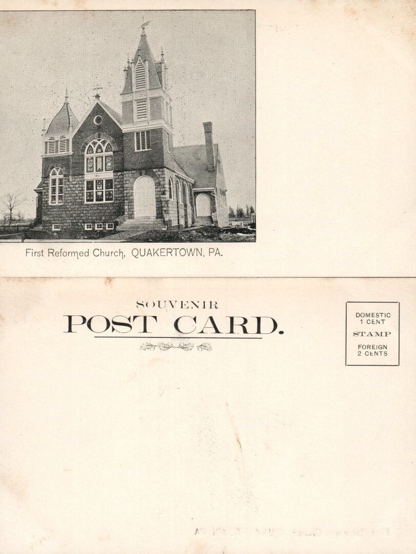 QUAKERTOWN BUCKS CO PA FIRST REFORMED CHURCH UNDIVIDED ANTIQUE POSTCARD