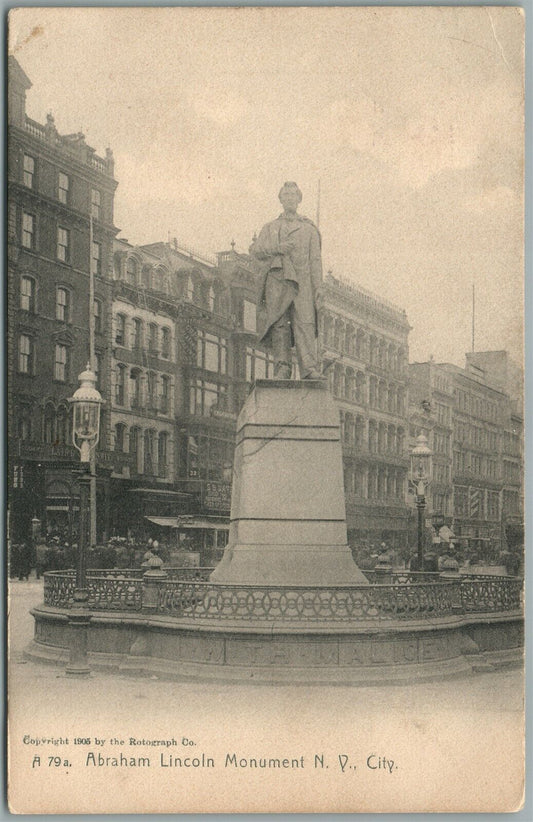 NEW YORK CITY NY LINCOLN MONUMENT ANTIQUE POSTCARD