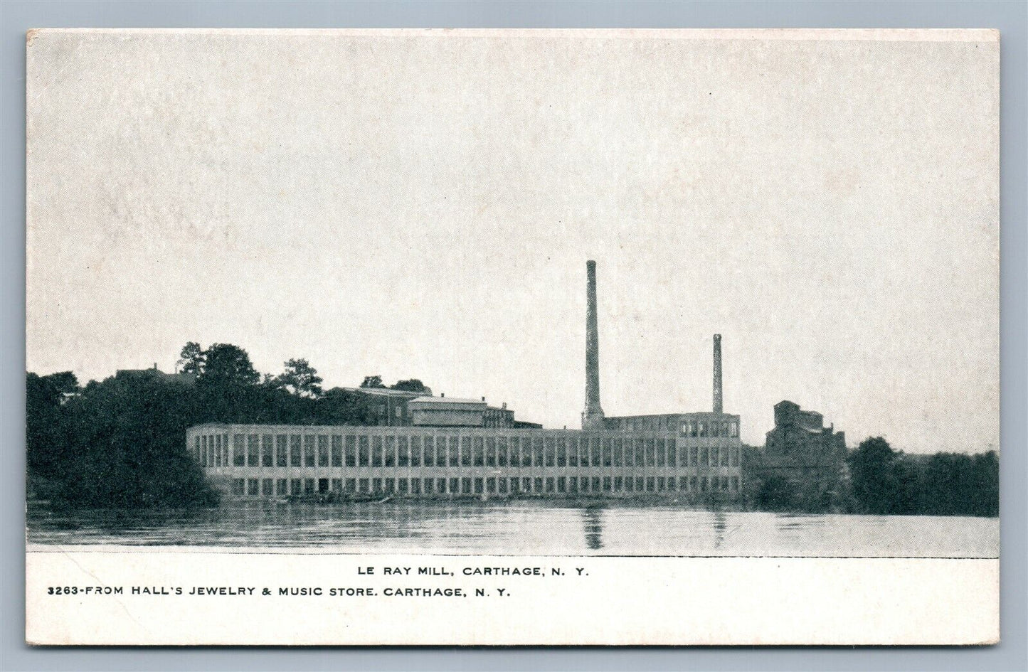 CARTHAGE NY LeROY MILL ANTIQUE POSTCARD