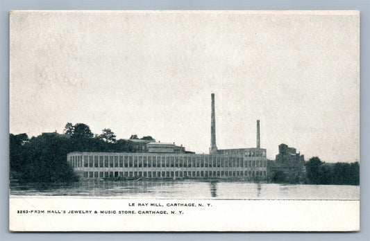 CARTHAGE NY LeROY MILL ANTIQUE POSTCARD