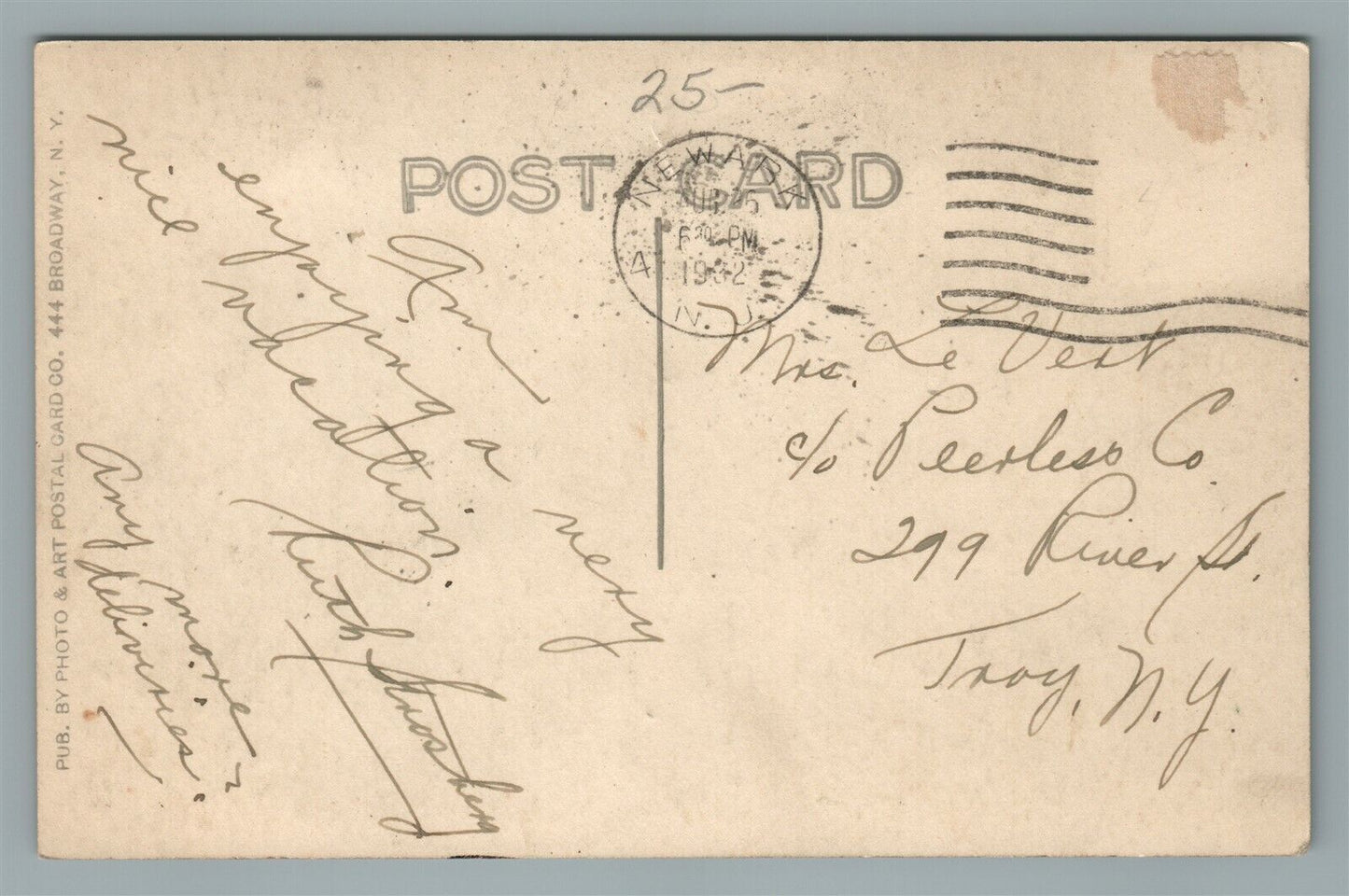 NEWARK NJ CHAMBER OF COMMERCE ANTIQUE REAL PHOTO POSTCARD RPPC