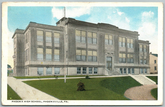 PHOENIXVILLE PA PHOENIX HIGH SCHOOL ANTIQUE POSTCARD