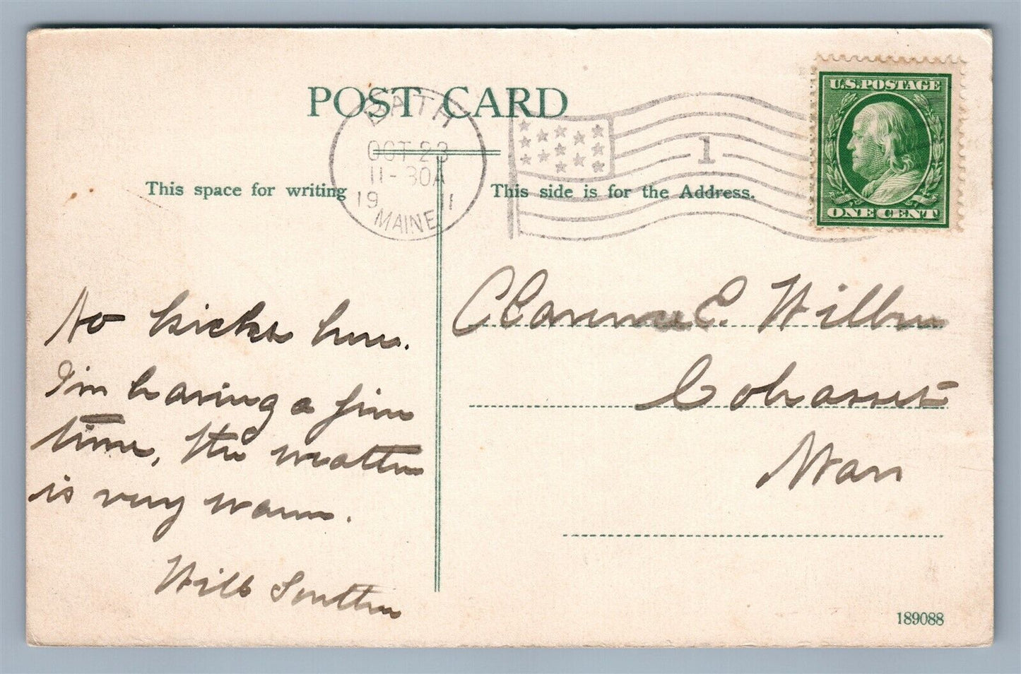 MONHEGAN ME ANTIQUE POSTCARD