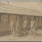 SOLDIERS GROUP IN THE CAMP ANTIQUE REAL PHOTO POSTCARD RPPC