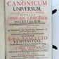 1729 CANON LAW Jus Canonicum Universum antique HAND TOOLED PIGSKIN BOUND FOLIO