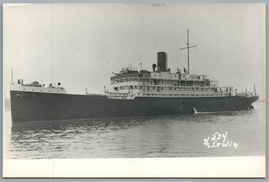 STEAMBOAT SS IRWIN VINTAGE REAL PHOTO POSTCARD RPPC