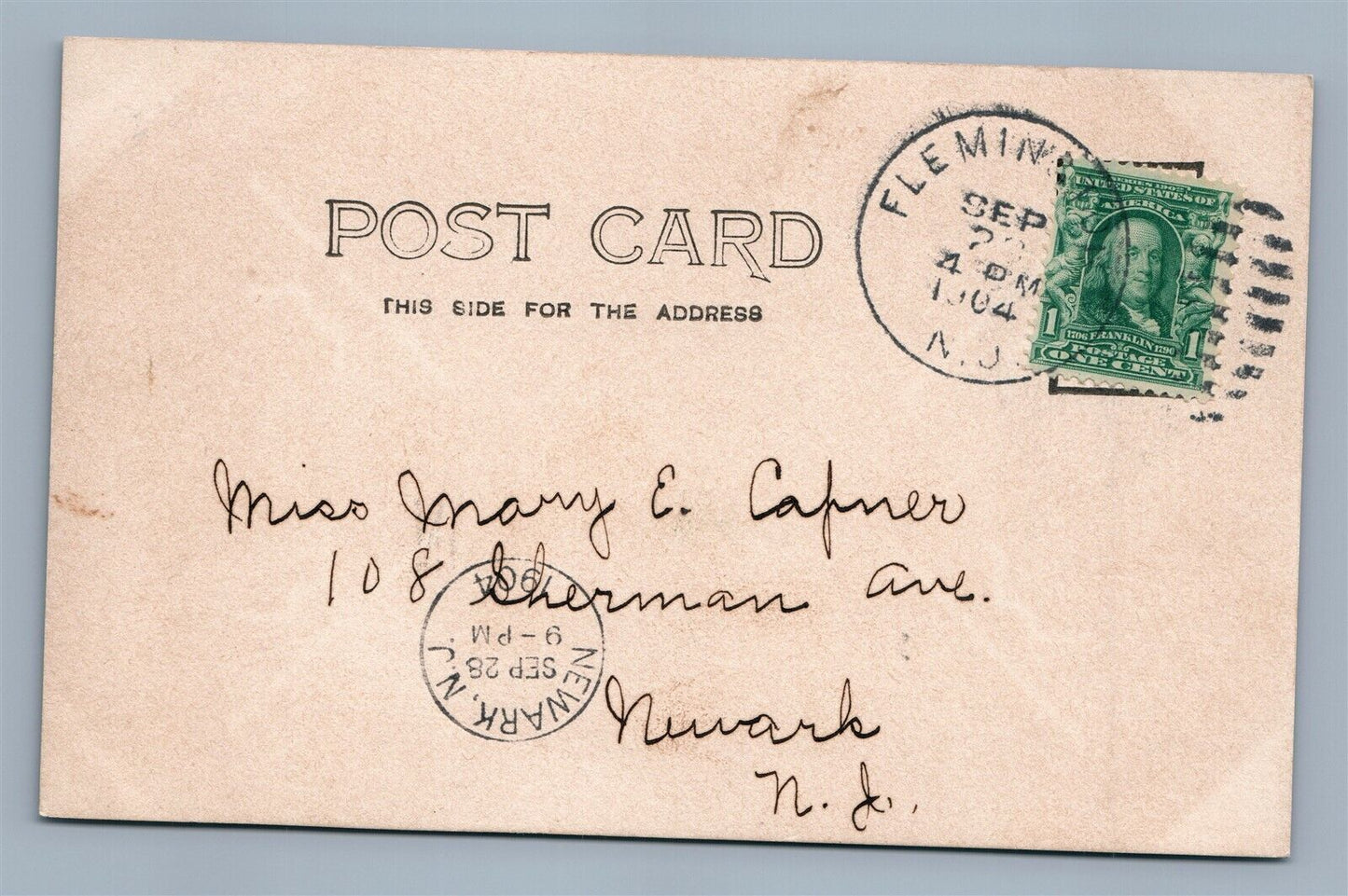 FLEMINGTON NJ THE FOUNTAIN ANTIQUE REAL PHOTO POSTCARD RPPC