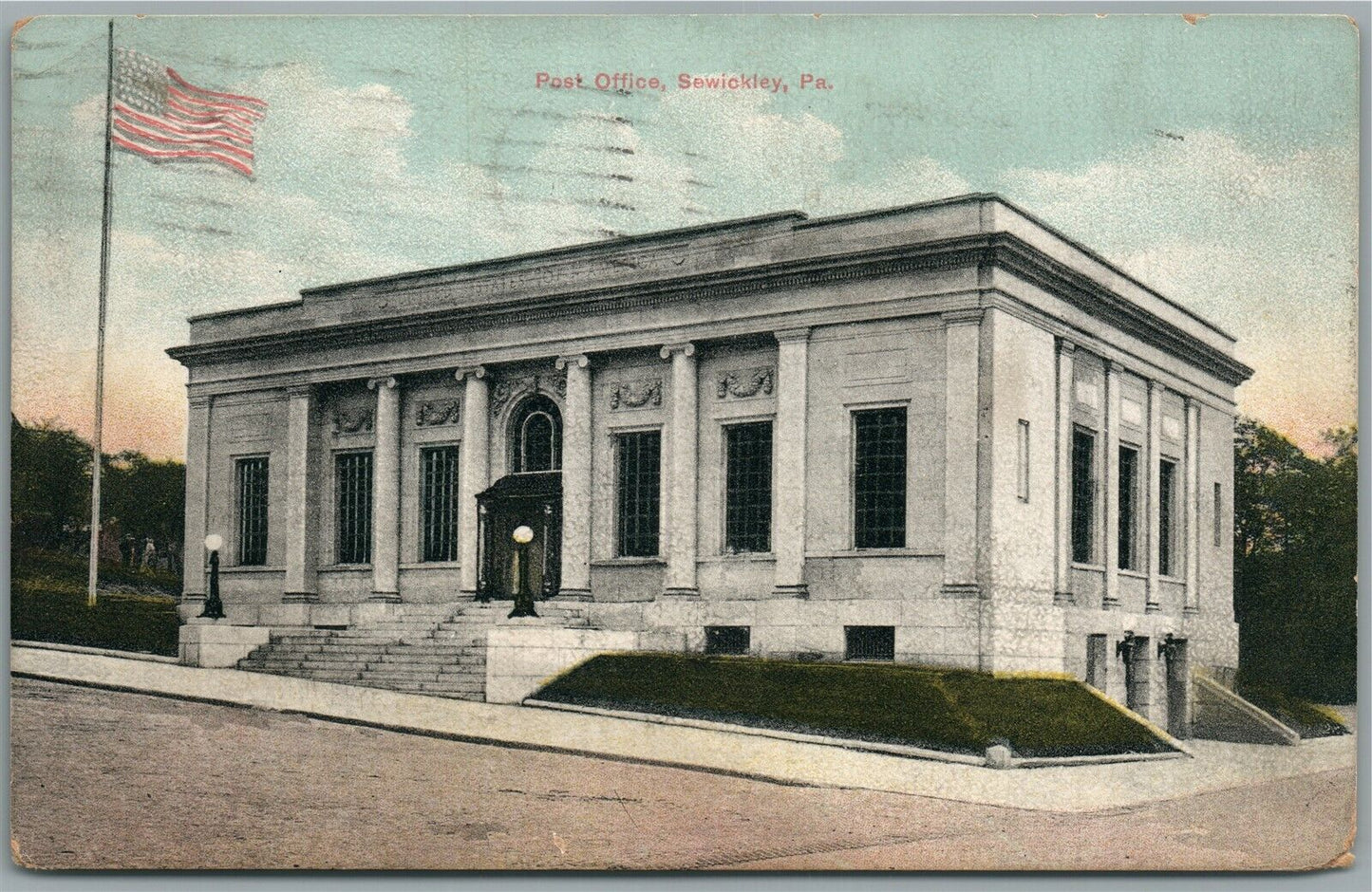 SEWICKLEY PA POST OFFICE ANTIQUE POSTCARD