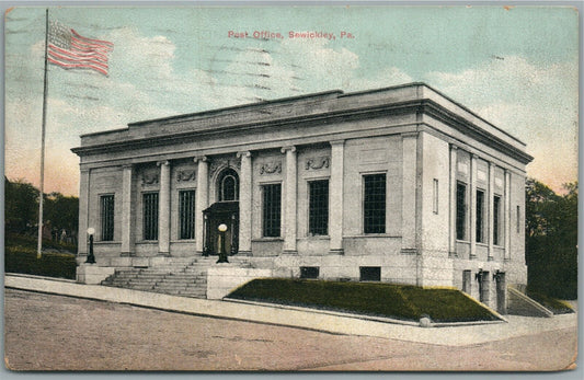 SEWICKLEY PA POST OFFICE ANTIQUE POSTCARD