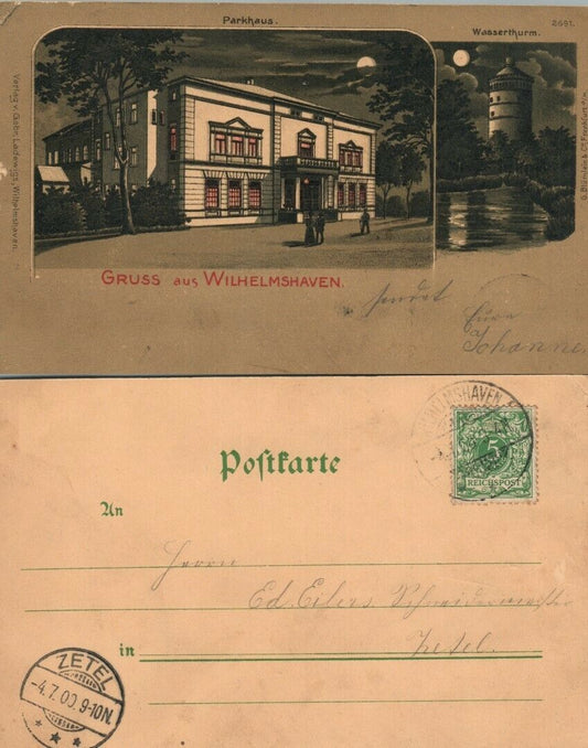 GRUSS AUS WILHELMSHAVEN GERMANY ANTIQUE POSTCARD