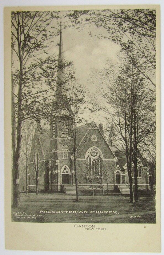 ANTIQUE UNDIVIDED POSTCARD - PRESBYTERIAN CHURCH CANTON N.Y.