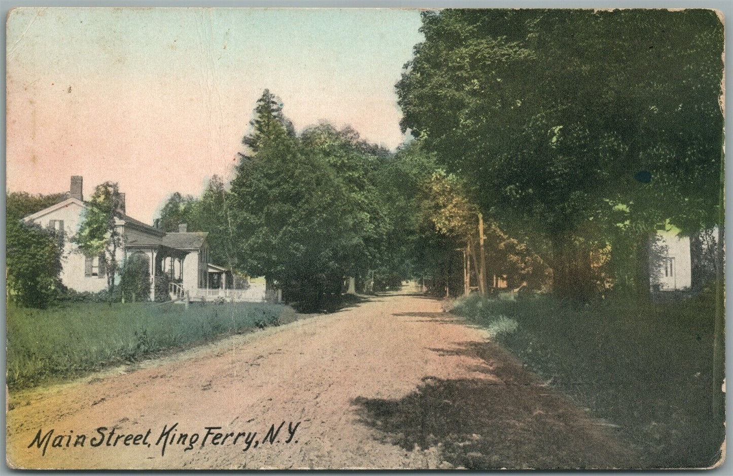 KING FERRY NY MAIN STREET ANTIQUE POSTCARD