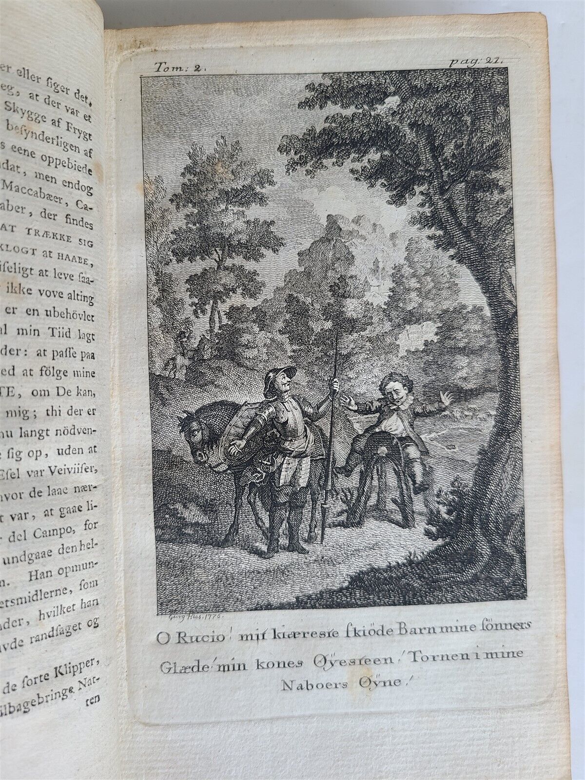 1776-77 4 vols DON QUIXOTE by CERVANTES 1st DANISH ED. antique ILLUSTRATED RARE