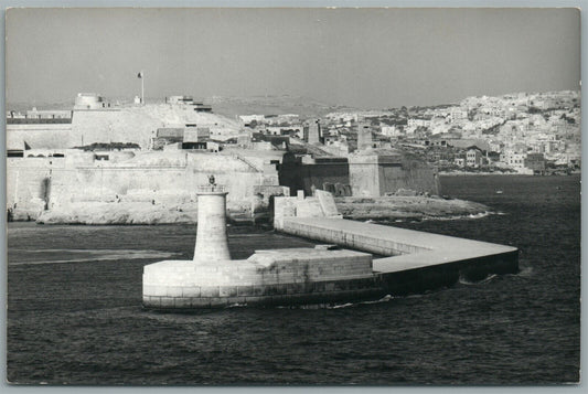 MALTA LIGHT HOUSE VINTAGE REAL PHOTO POSTCARD RPPC