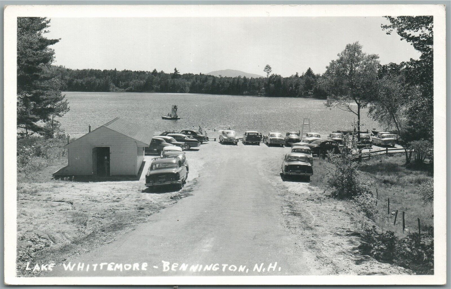 BENNINGTON NH LAKE WHITTEMORE VINTAGE REAL PHOTO POSTCARD RPPC