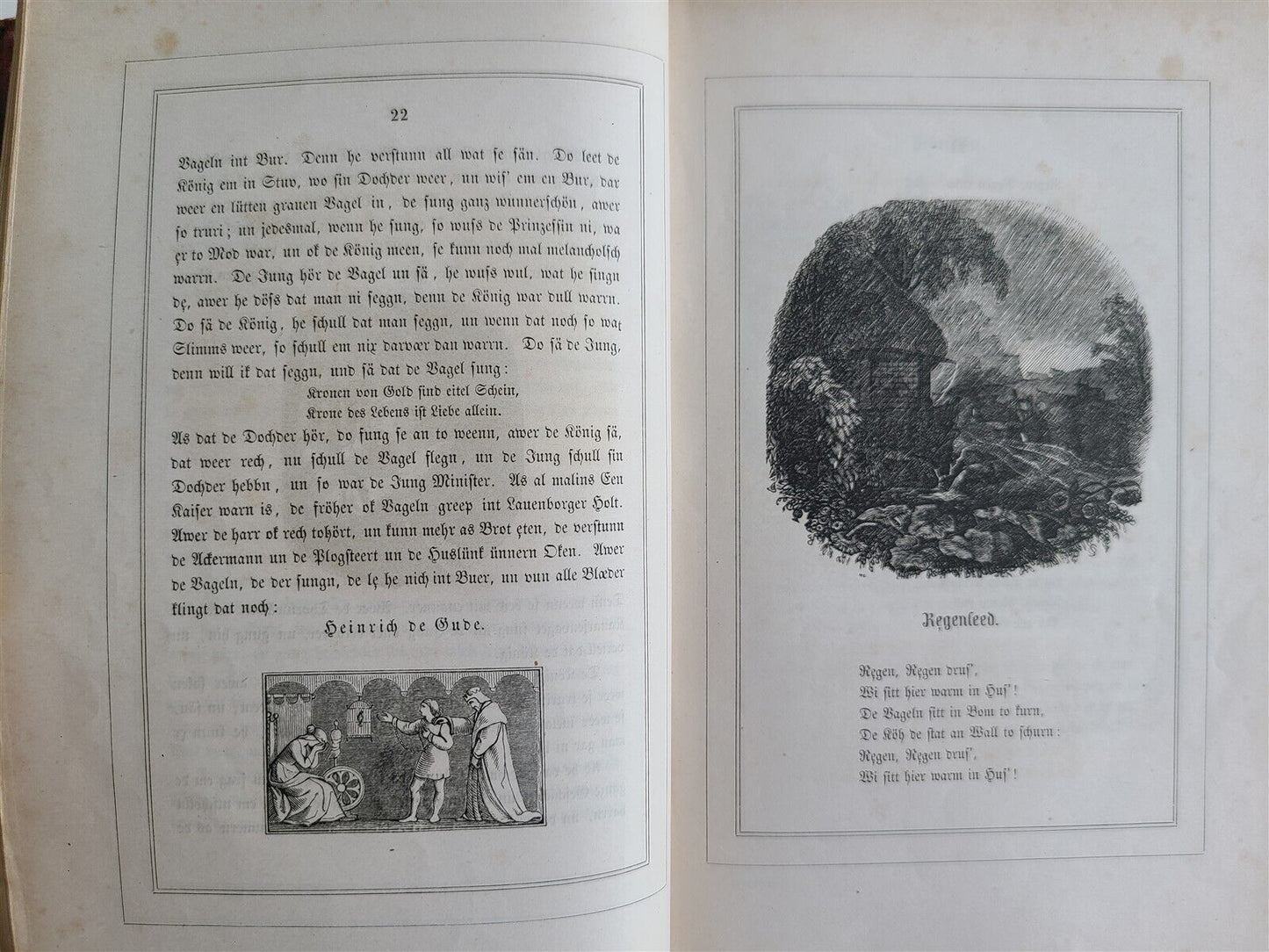 1868 QUICKBORN by KLAUS GROTH antique GERMAN POETRY ILLUSTRATED