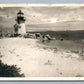 NANTUCKET MA LIGHTHOUSE ANTIQUE REAL PHOTO POSTCARD RPPC