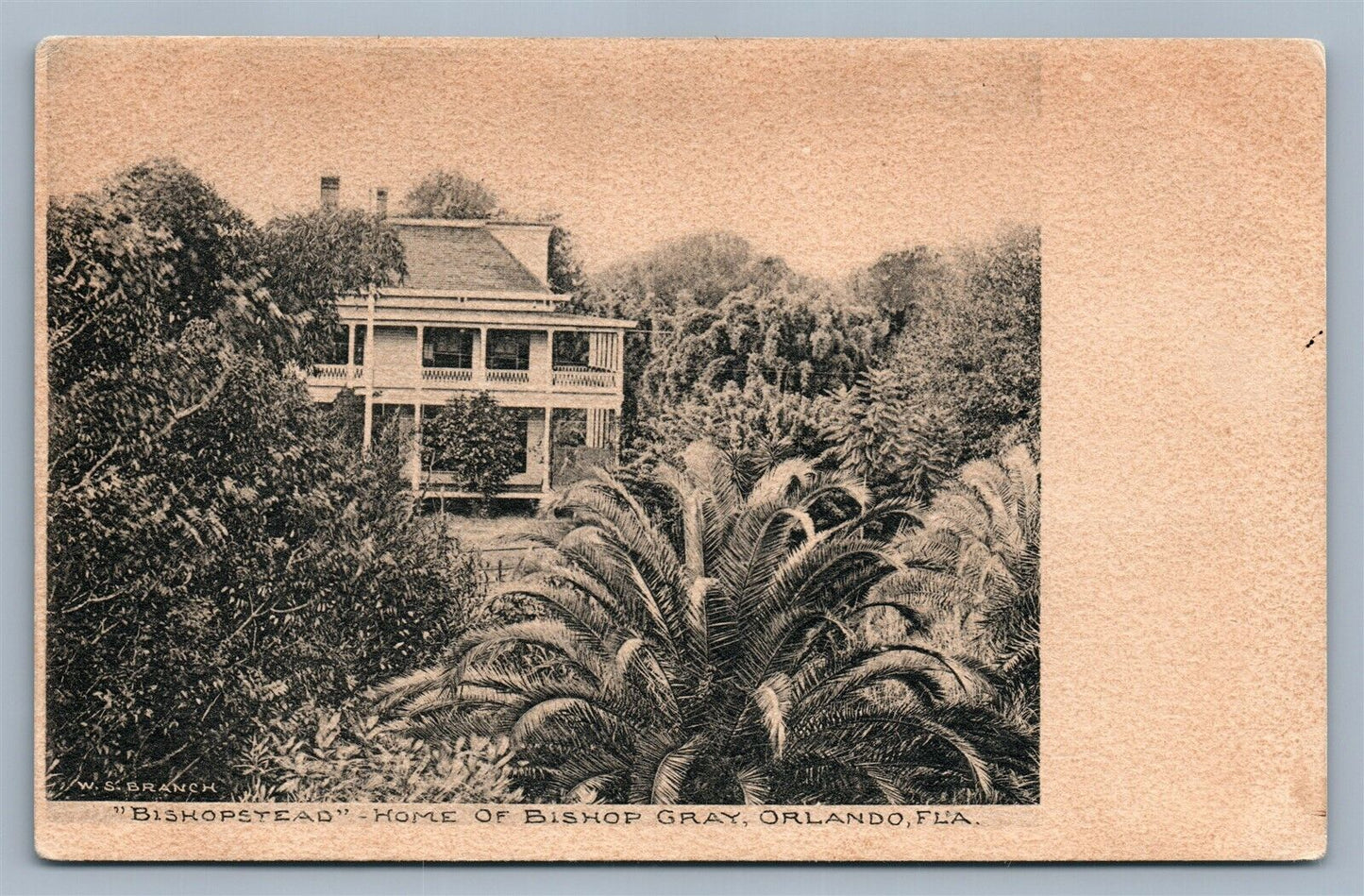 ORLANDO FL BISHOP GRAY HOME BISHOPSTEAD ANTIQUE POSTCARD