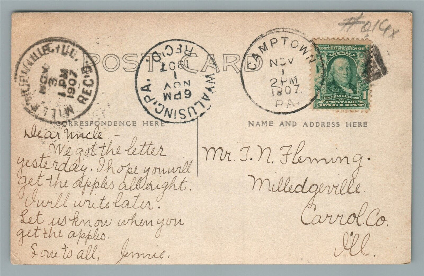 CAMPTOWN PA MAIN STREET ANTIQUE REAL PHOTO POSTCARD RPPC