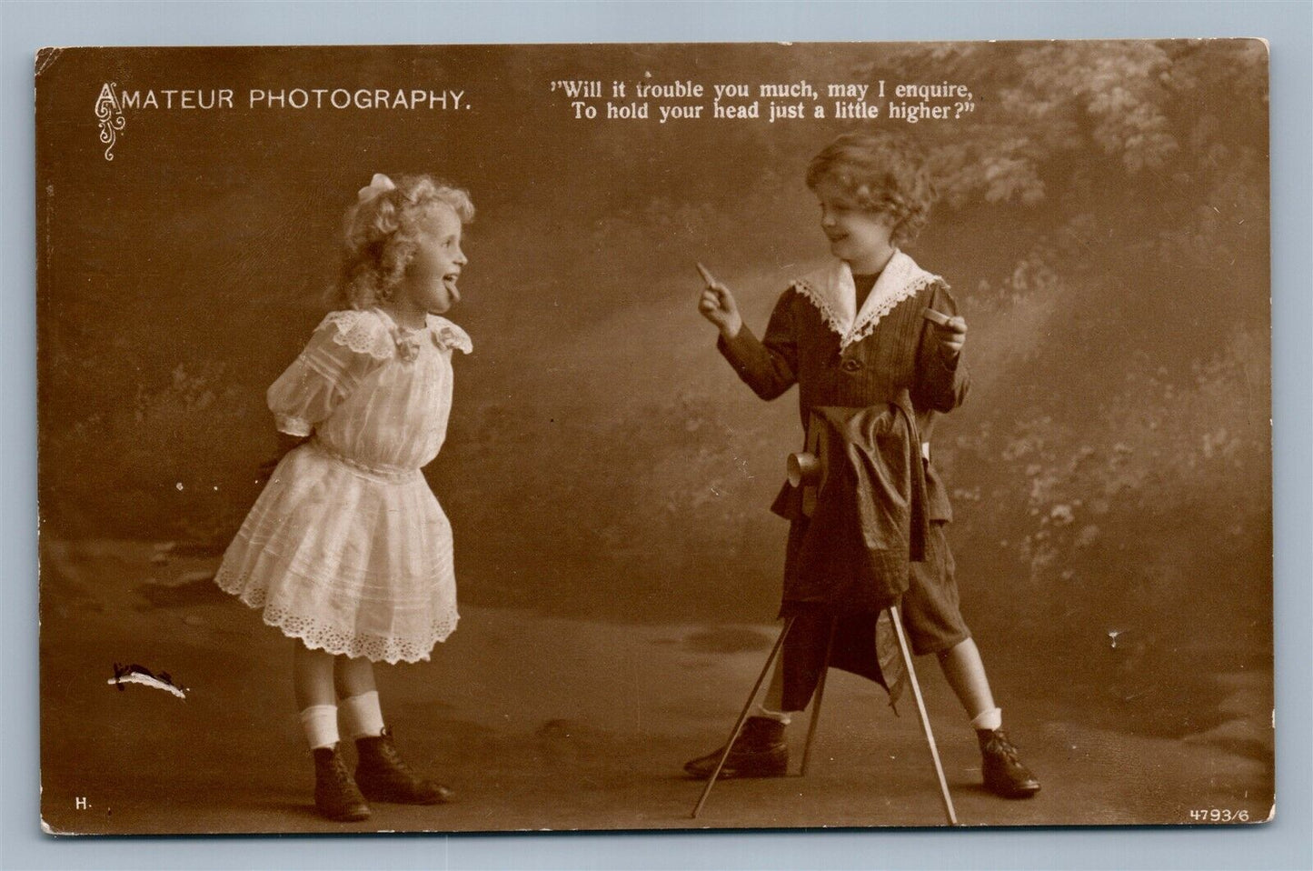 AMATEUR PHOTOGRAPHY ANTIQUE REAL PHOTO POSTCARD RPPC w/ CAMERA