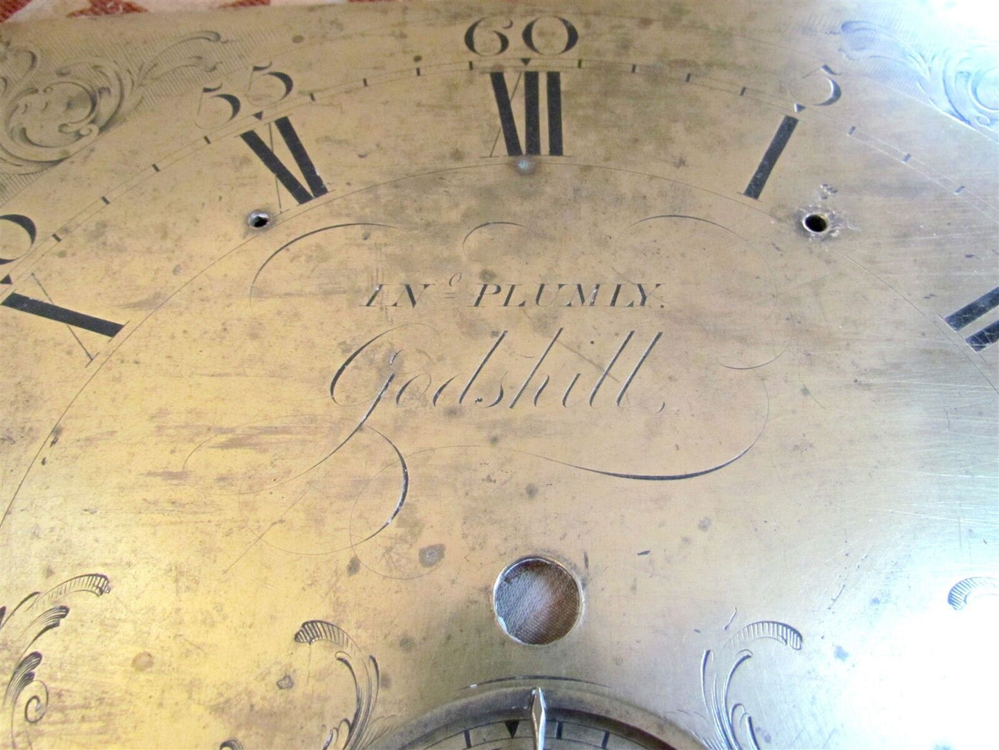 ANTIQUE GRANDFATHER CLOCK DIAL