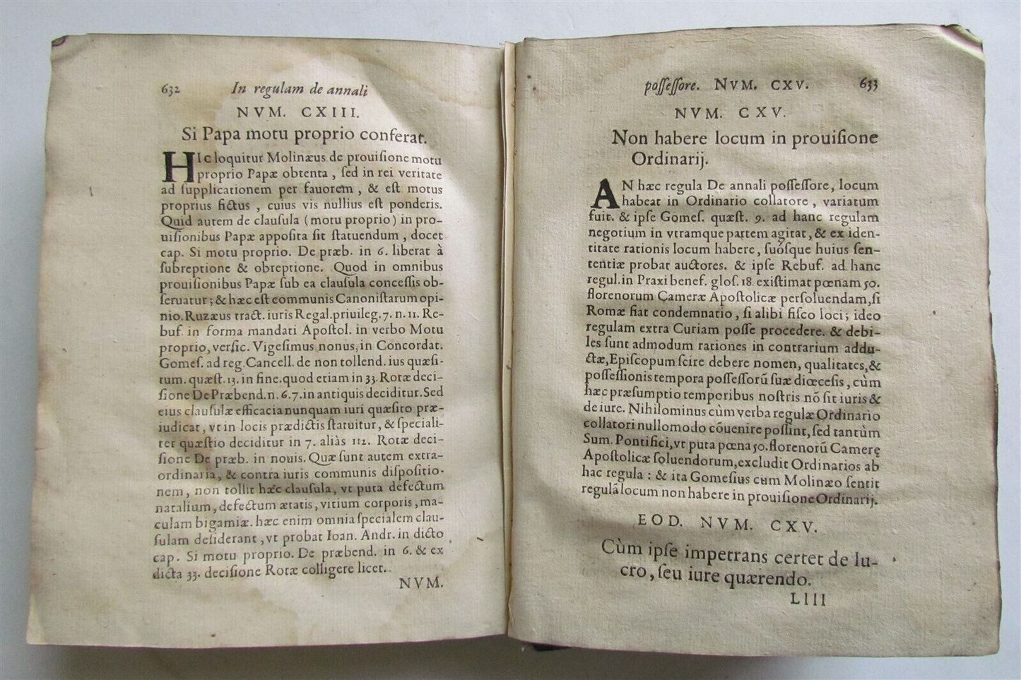 1656 LAW BOOK Georgii Lovetii Commentaria Caroli Molinaei VELLUM antique