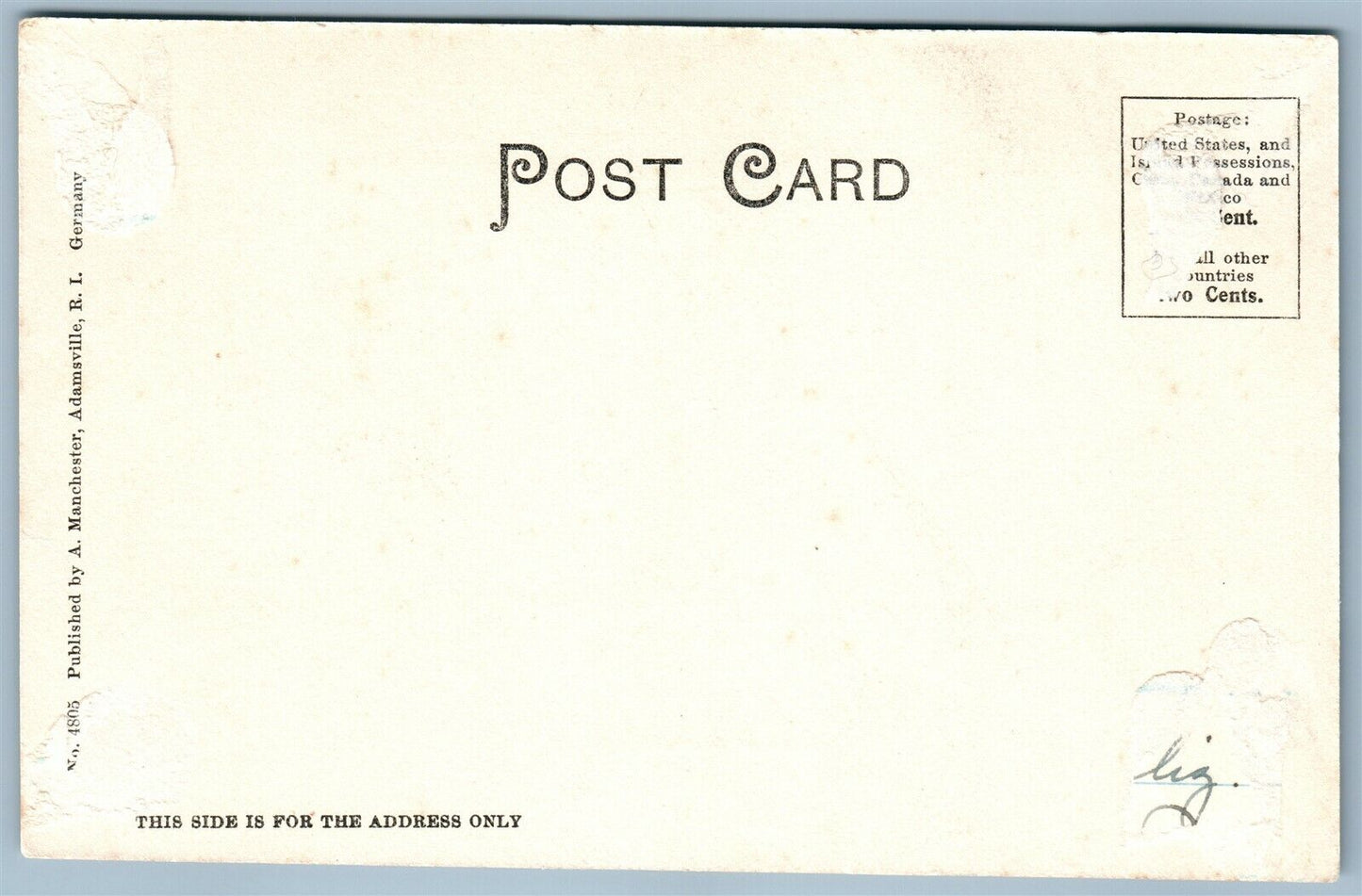 ADAMSVILLE RI ABRAHAM MANCHESTER STORE & POST OFFICE ANTIQUE POSTCARD