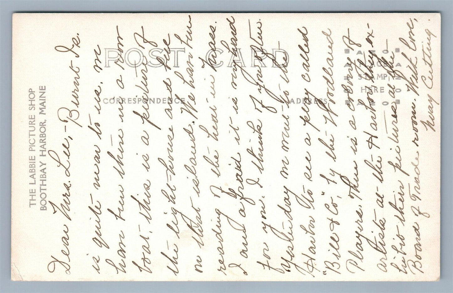 BOOTHBAY HARBOR ME LIGHTHOUSE VINTAGE REAL PHOTO POSTCARD RPPC