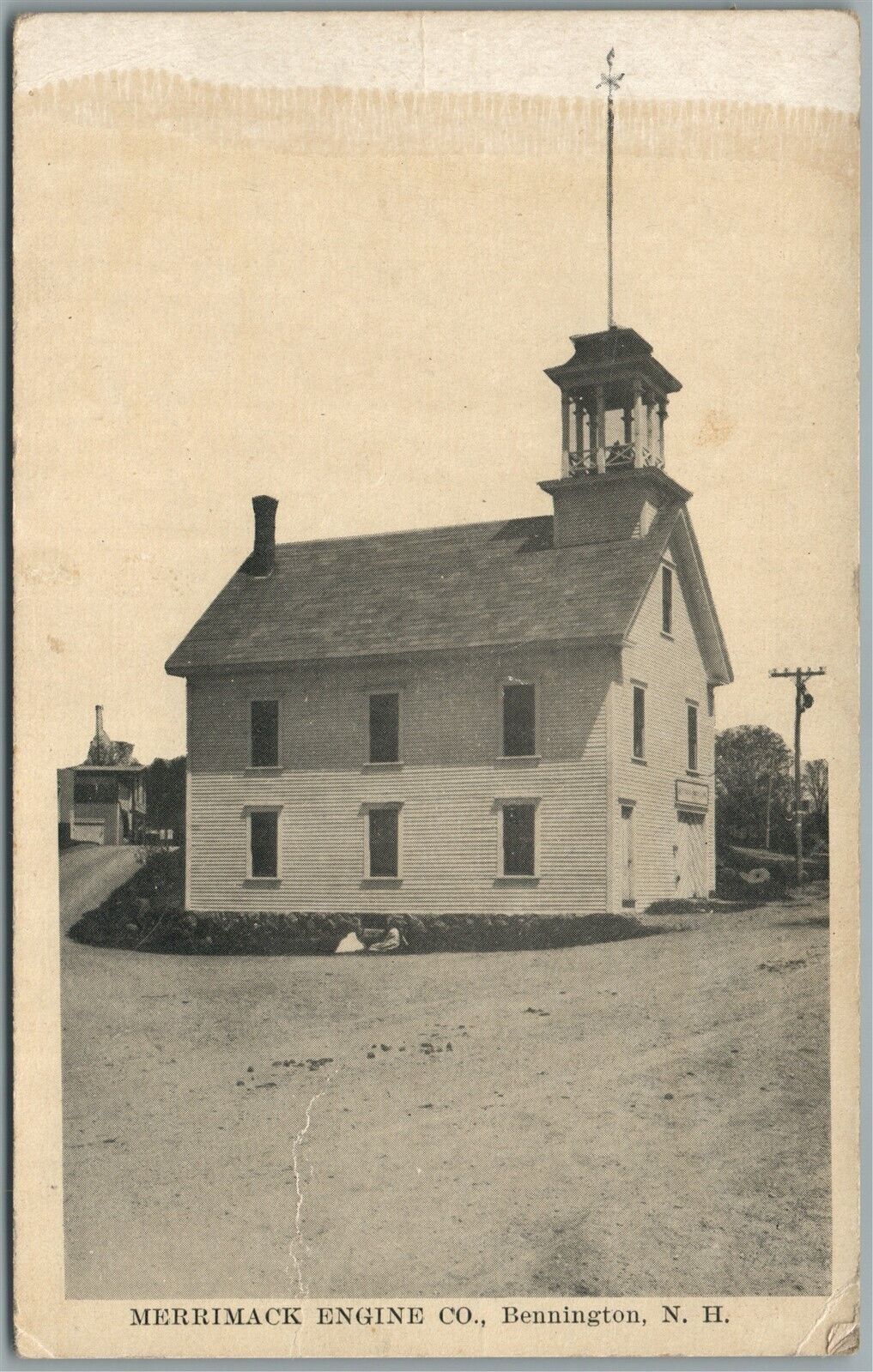 BENNINGTON NH MERRIMACK ENGINE CO. ANTIQUE POSTCARD