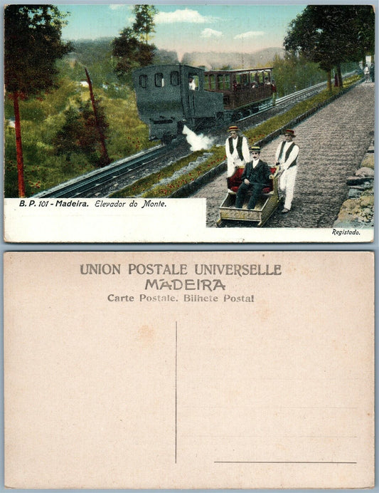 MADEIRA ELEVADOR DO MONTE ANTIQUE POSTCARD train railroad railway