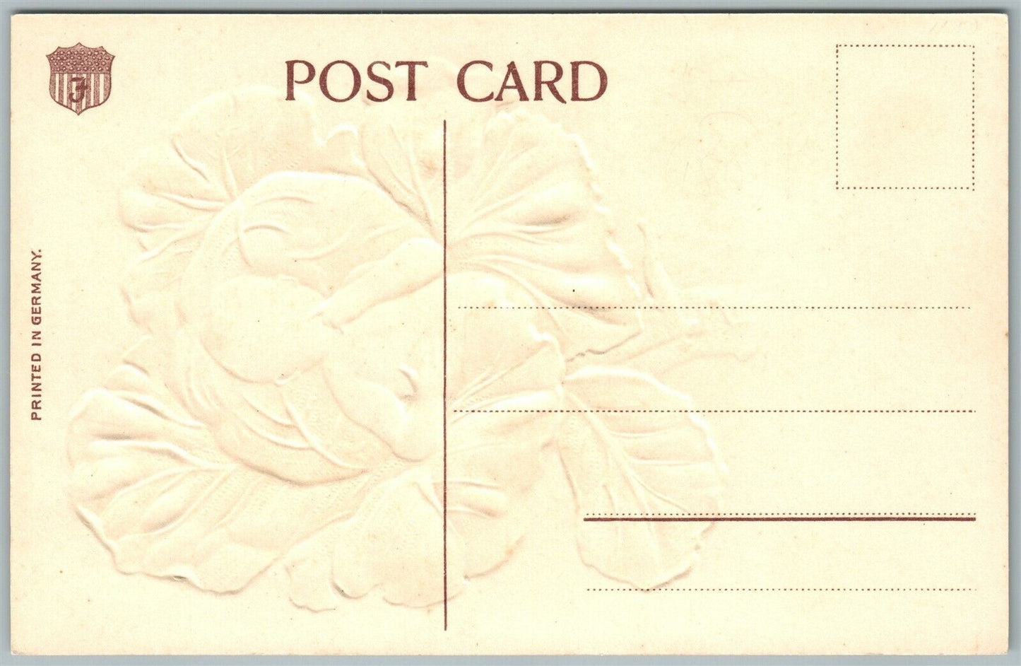 GIRL JUST ARRIVED EMBOSSED ANTIQUE POSTCARD